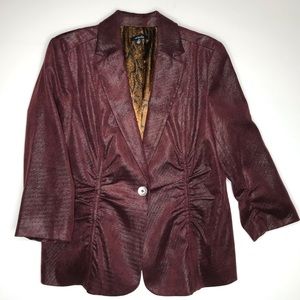 Rafaella Burgundy Shimmer Blazer